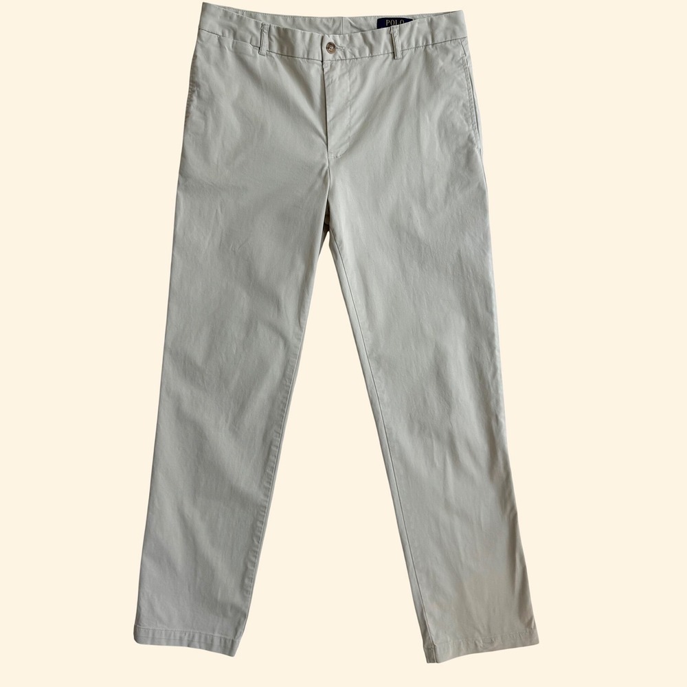 Polo Ralph Lauren Boys Size 18 Chino Pants Khaki Beige Stretch Cotton Trousers